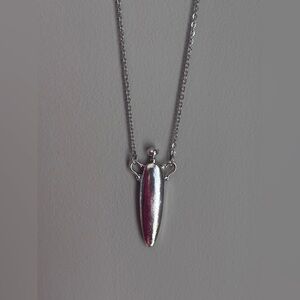 Sleek Long Bottle Silver Necklace